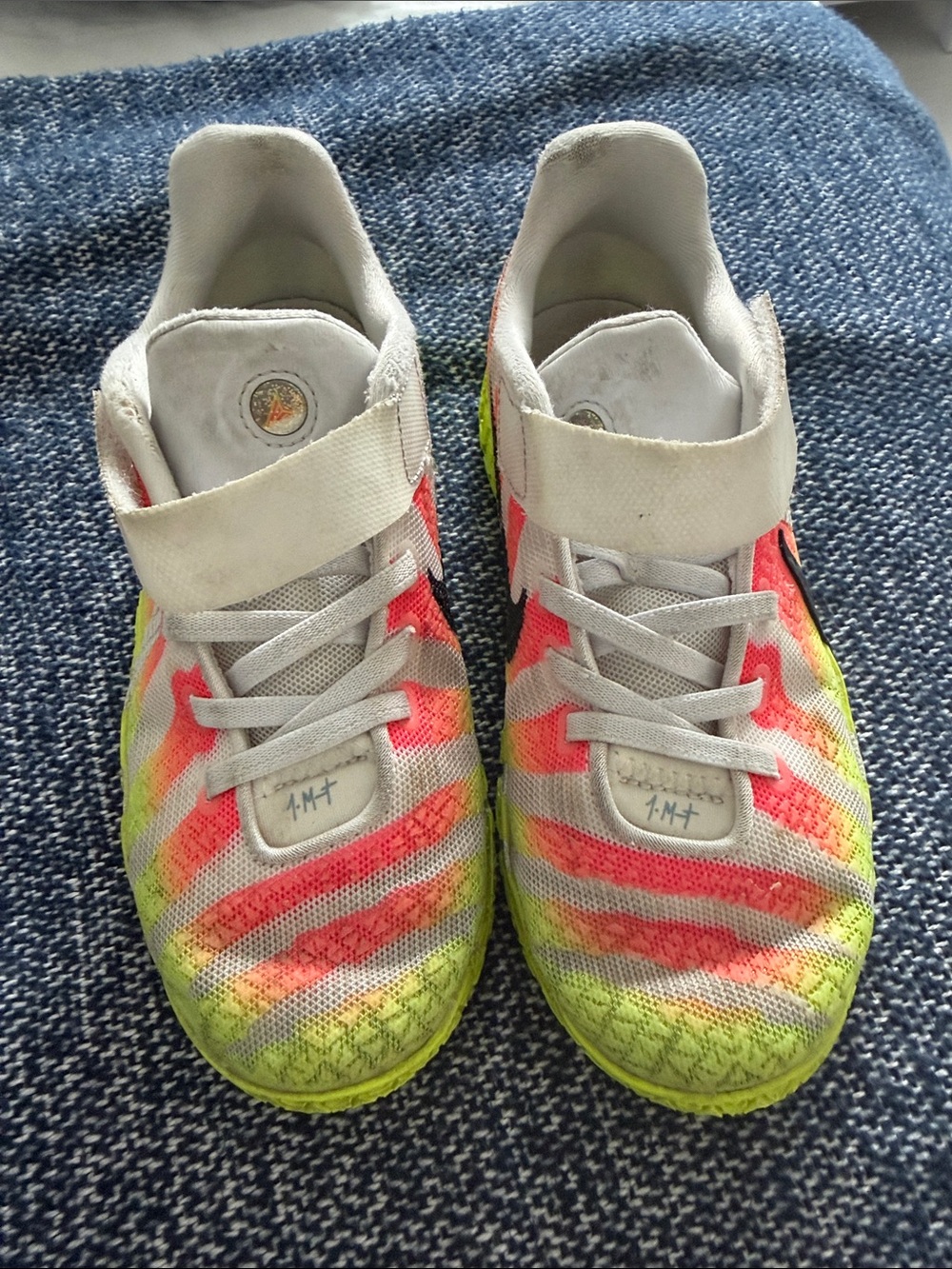 Nike Kids Sneakers in White, Neon Yellow and Coral